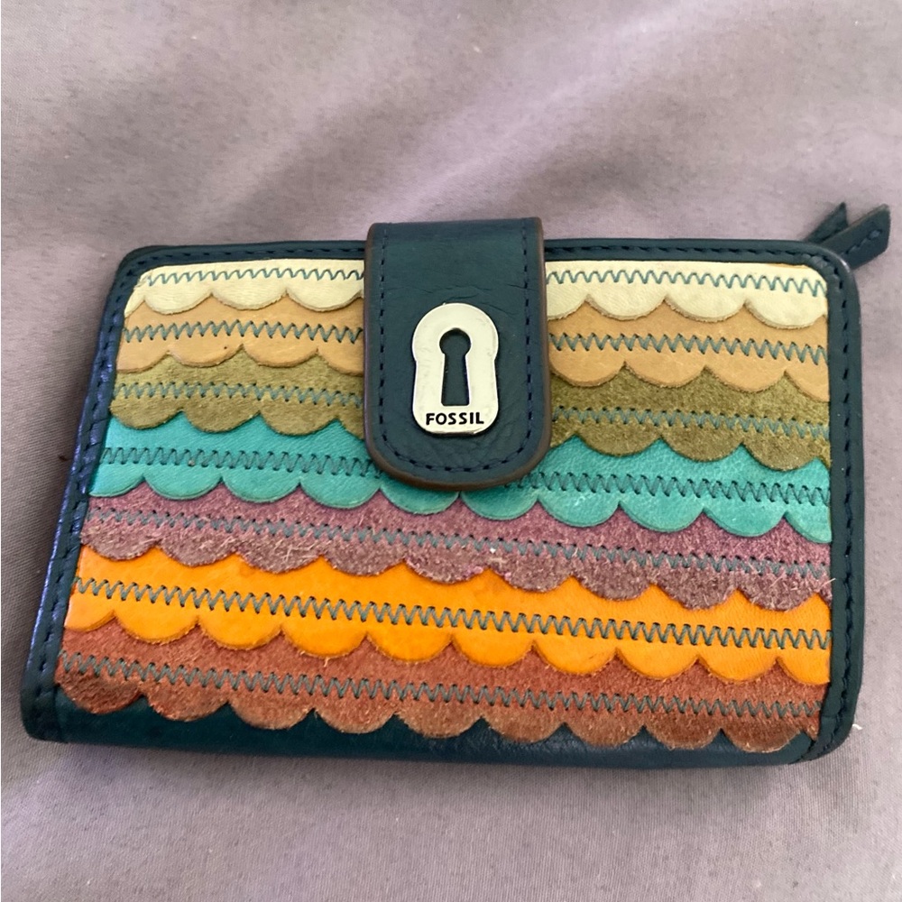 Fossil Ruby Short Wallet Patchwork Rare Item - image 1